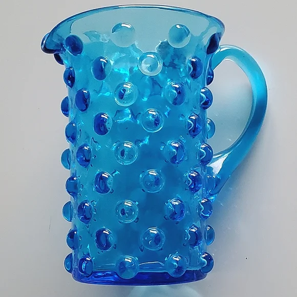 Vntg Blue Hobnail 5oz Pitcher - Picture 7 of 13